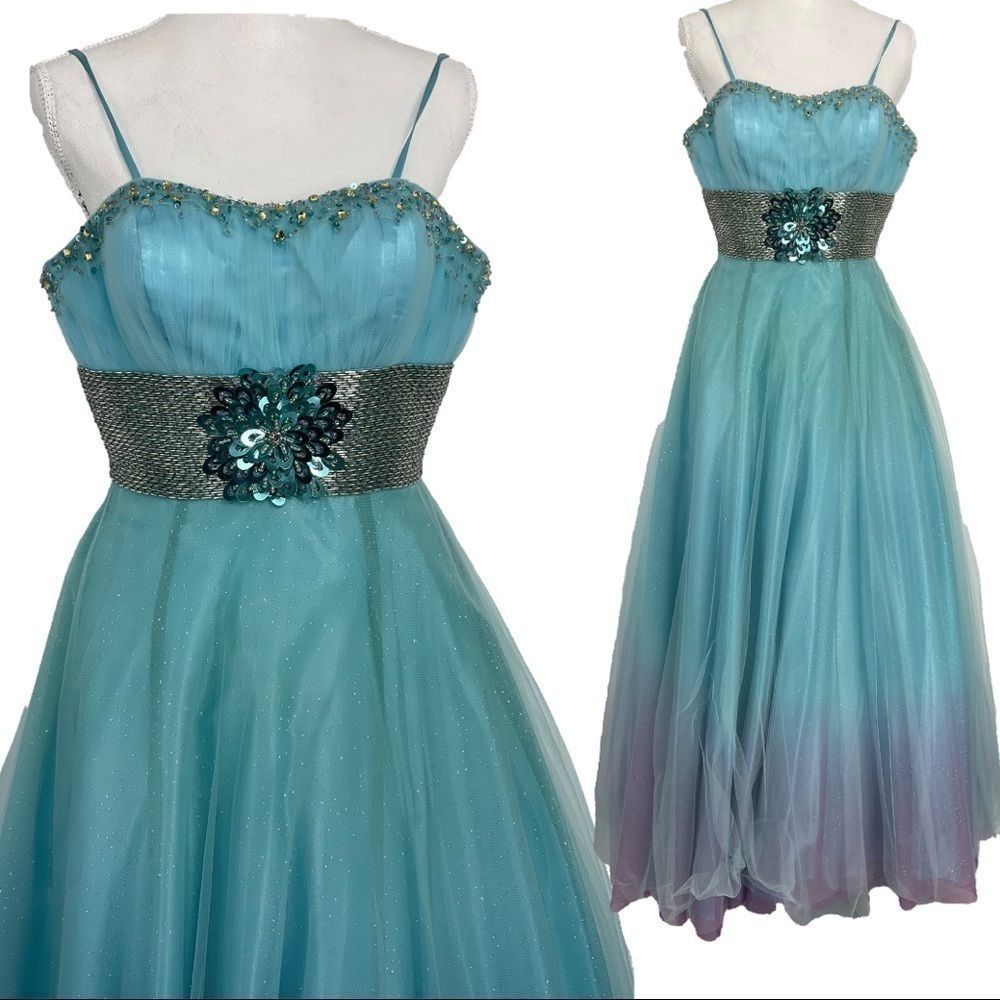 Cassandra Stone Blue & Purple Ombre Ball Gown – Size 4